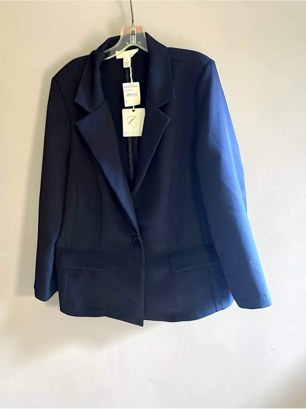 NWT By Design Classic Women's Black Single-Button Blazer Plus Size 2X.